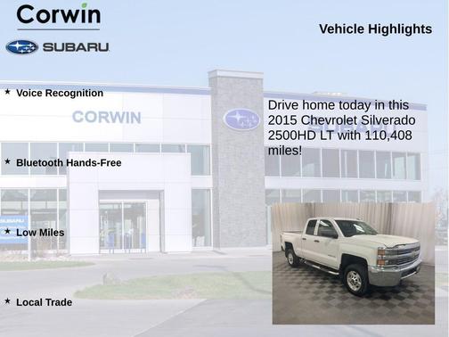 Summit White 2015 Chevrolet Silverado 2500 LT