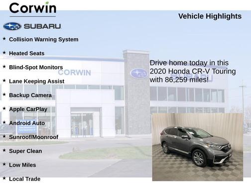 Sonic Gray Pearl 2020 Honda CR-V Touring