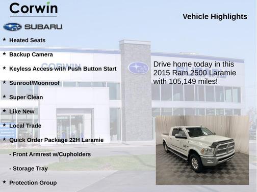 Bright White Clearcoat 2015 RAM 2500 Laramie