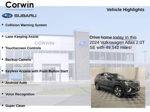 2024 Volkswagen Atlas 2.0T SE