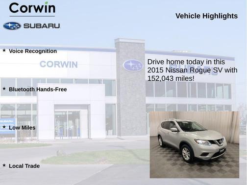 Brilliant Silver 2015 Nissan Rogue SV