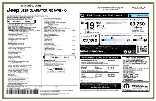 Sting-Gray Clearcoat 2023 Jeep Gladiator Mojave 4x4