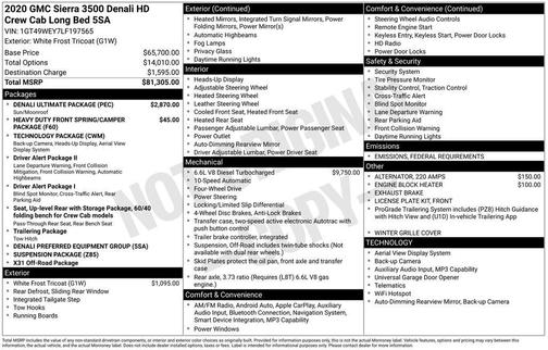 2020 GMC Sierra 3500 Denali