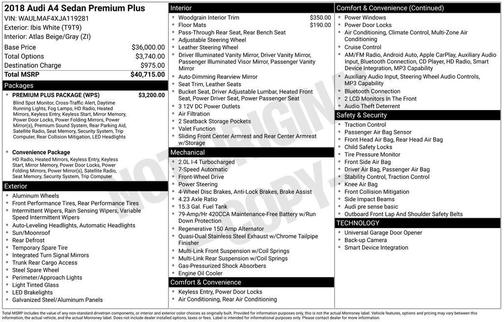 2018 Audi A4 2.0T Premium