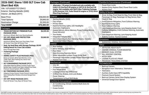 2026 GMC Sierra 1500 SLT