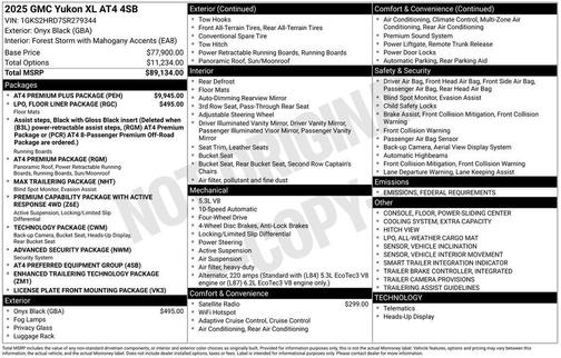 2025 GMC Yukon XL 4WD AT4