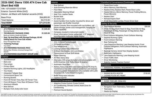2026 GMC Sierra 1500 AT4