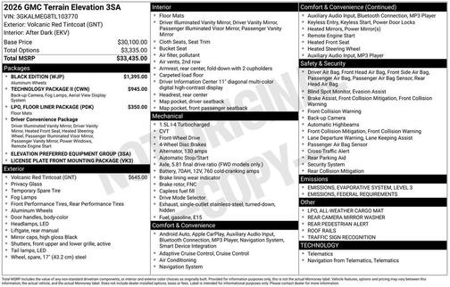 2026 GMC Terrain FWD Elevation
