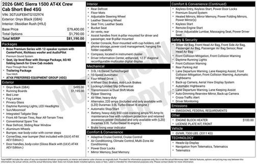 2026 GMC Sierra 1500 AT4X
