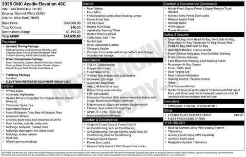 2025 GMC Acadia FWD Elevation