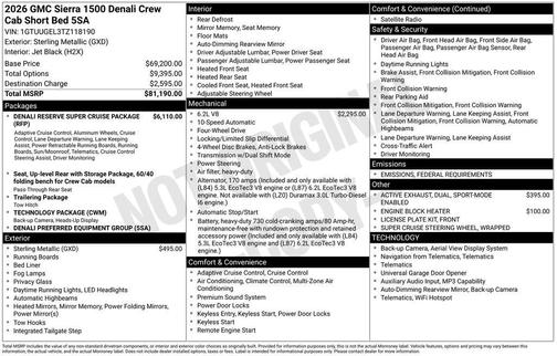 2026 GMC Sierra 1500 Denali