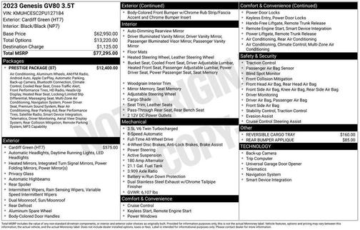 2023 Genesis GV80 3.5T