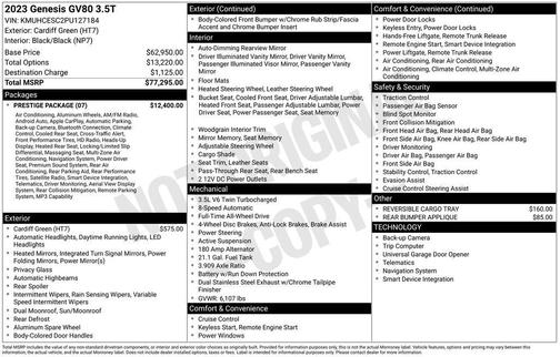 2023 Genesis GV80 3.5T