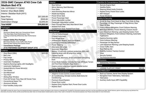 2026 GMC Canyon AT4X