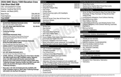 2026 GMC Sierra 1500 Elevation
