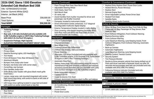 2026 GMC Sierra 1500 Elevation