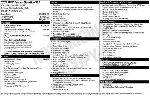 2026 GMC Terrain FWD Elevation