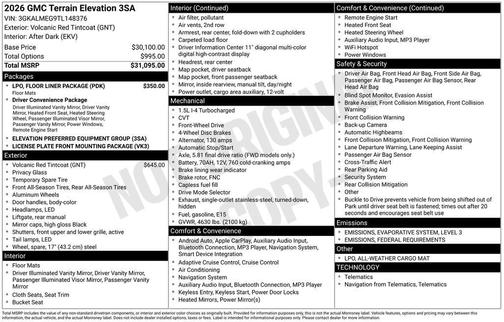 2026 GMC Terrain FWD Elevation