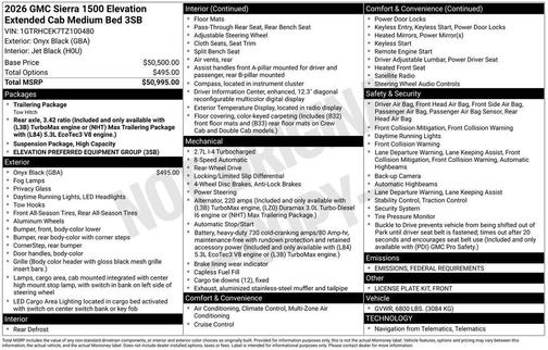 2026 GMC Sierra 1500 Elevation
