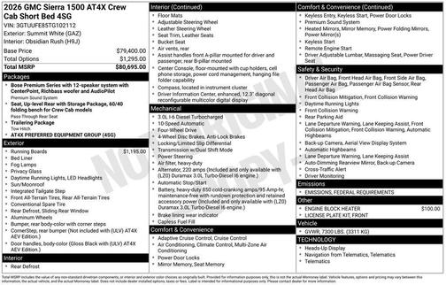 2026 GMC Sierra 1500 AT4X