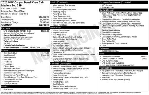 2026 GMC Canyon Denali