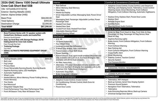 2026 GMC Sierra 1500 Denali Ultimate
