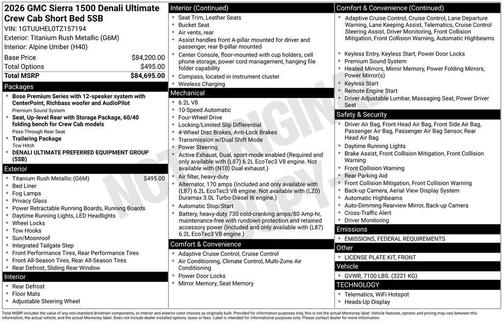 2026 GMC Sierra 1500 Denali Ultimate