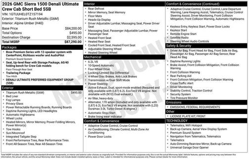2026 GMC Sierra 1500 Denali Ultimate