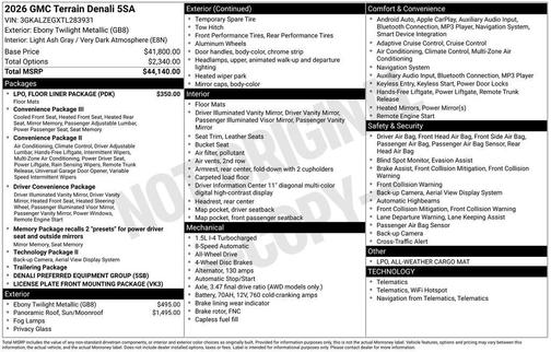 2026 GMC Terrain Denali