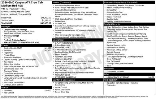 2026 GMC Canyon AT4