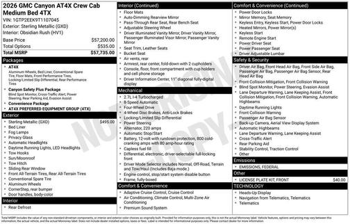 2026 GMC Canyon AT4X