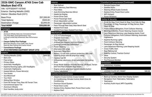 2026 GMC Canyon AT4X