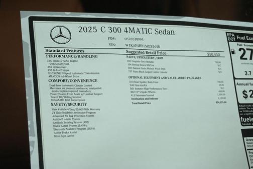 2025 Mercedes-Benz C-Class C 300 4MATIC