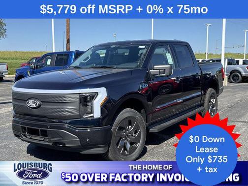 Antimatter Blue Metallic 2025 Ford F-150 Lightning Flash