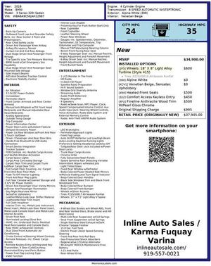 Alpine White 2018 BMW 320 i