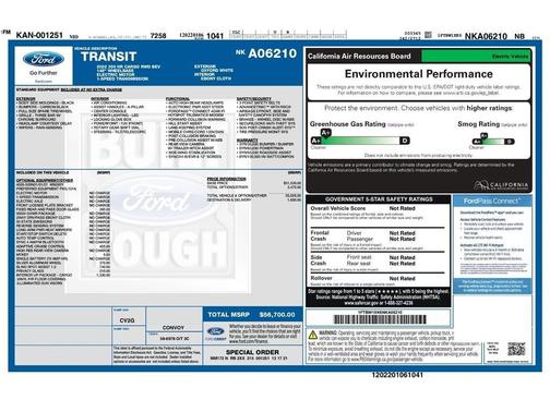 Oxford White 2022 Ford E-Transit T-350 High Roof