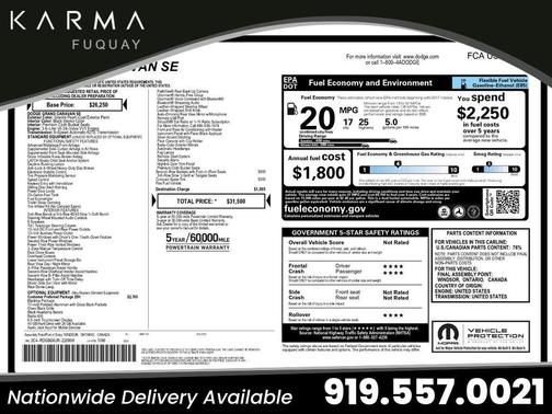 2018 Dodge Grand Caravan SE