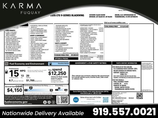 Black Raven 2026 Cadillac CT5-V V-Series Blackwing RWD