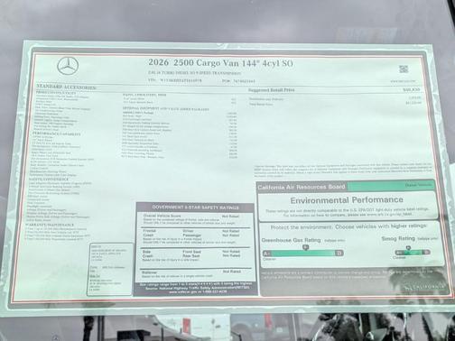 2026 Mercedes-Benz Sprinter 2500 Standard Roof