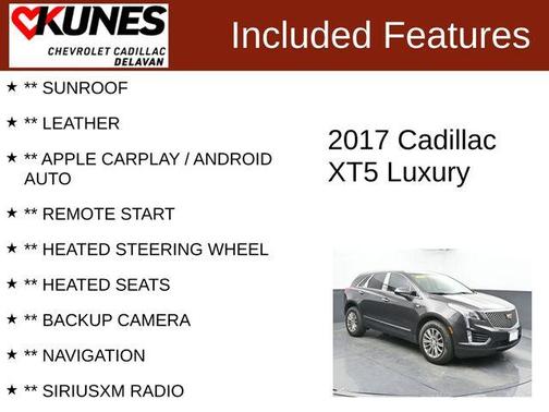 Dark Granite Metallic 2017 Cadillac XT5 Luxury