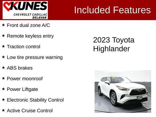 White 2023 Toyota Highlander XLE