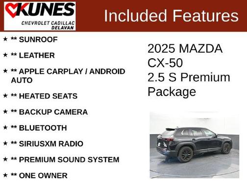 Jet Black Mica 2025 Mazda CX-50 2.5 S Premium Package
