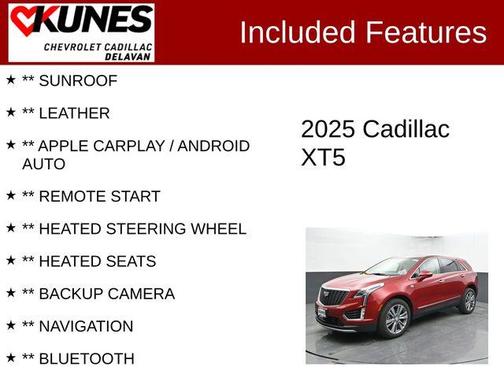 Radiant Red 2025 Cadillac XT5 Premium Luxury