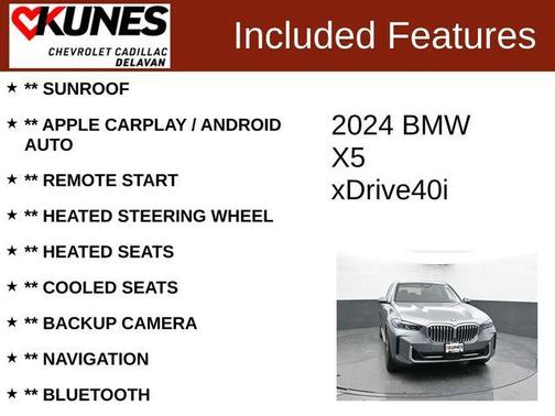 Gray Metallic 2024 BMW X5 xDrive40i