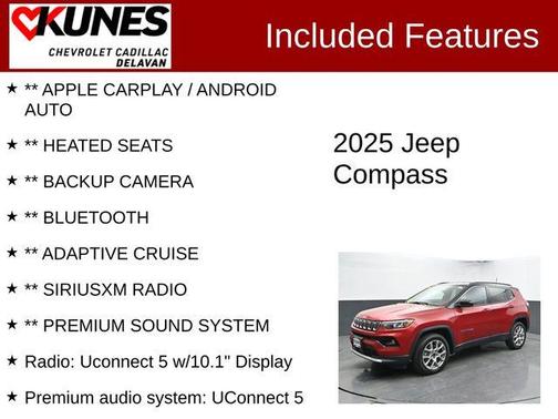 Red 2025 Jeep Compass Limited