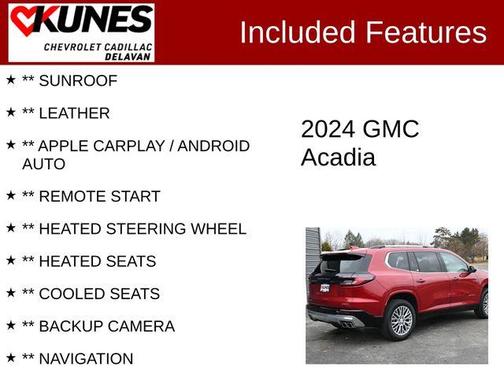 Volcanic Red 2024 GMC Acadia Denali