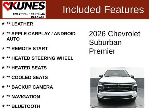 Polar White 2026 Chevrolet Suburban Premier