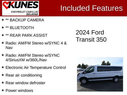 Oxford White 2024 Ford Transit-350 XLT