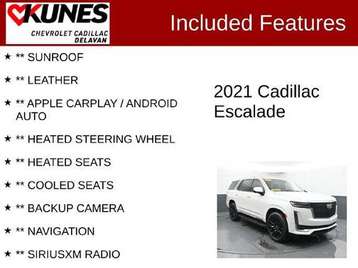 Crystal White Tri-Coat 2021 Cadillac Escalade Premium Luxury