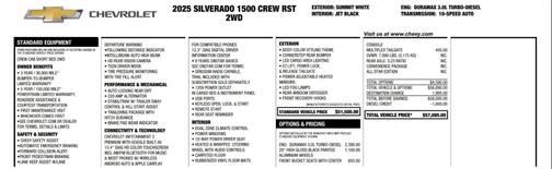 Summit White 2025 Chevrolet Silverado 1500 RST